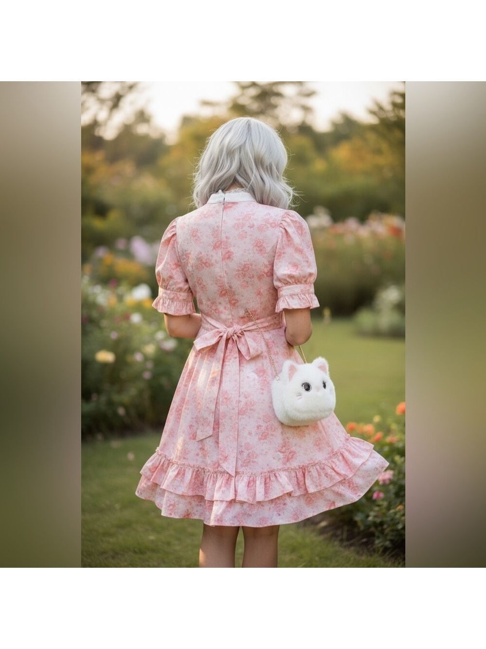 Bodyline Sweet Lolita Pink Floral OP Dress 2L Harajuku J-Fashion Kawaii 2011 New - Picture 2 of 16